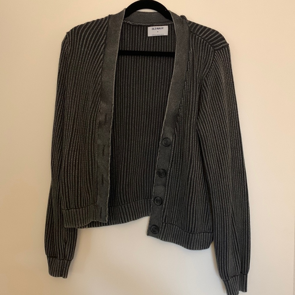Old Navy Black Acid Wash Cardigan